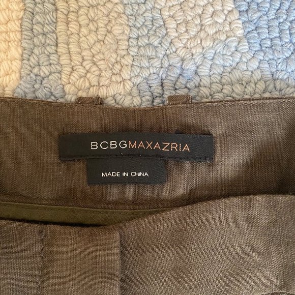 BCBG Dar Green Linen Pants - Size 6 - Picture 4 of 8